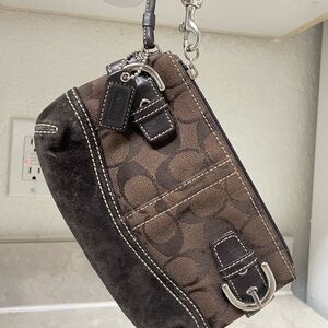 Vintage 2010 Coach Brown and Silver Wristlet